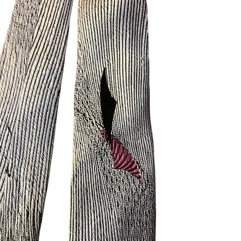 Vintage Gray Black Red Skinny Tie 1.75” w - Picture 6 of 8